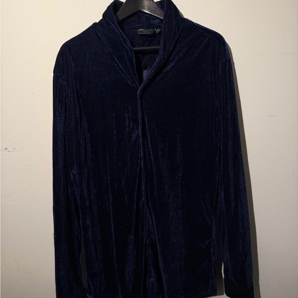 Midnight Blue Velvet shirt